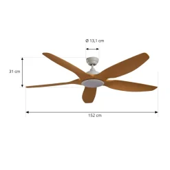 Lucande LED plafondventilator Omendo, wit, DC, stil, CCT