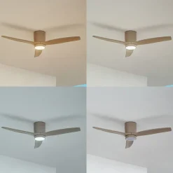 Lucande LED plafondventilator Sorin, beige, DC, stil, IP44