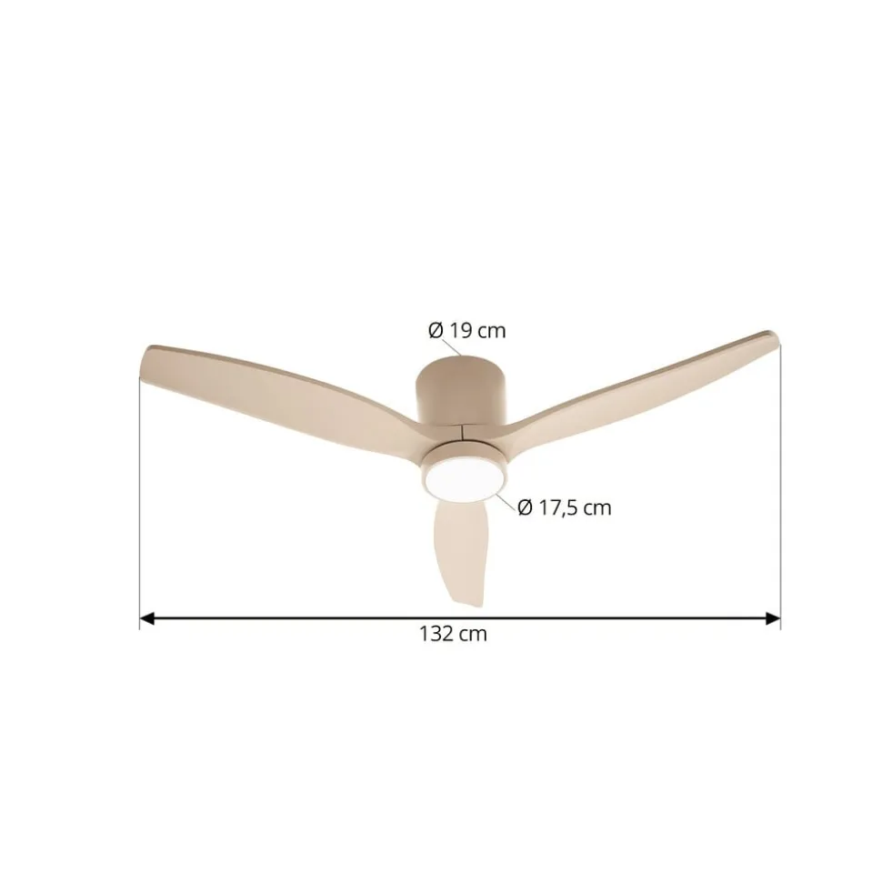 Lucande LED plafondventilator Sorin, beige, DC, stil, IP44