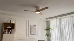 Lucande LED plafondventilator Faipari, wit, DC, stil, 132cm