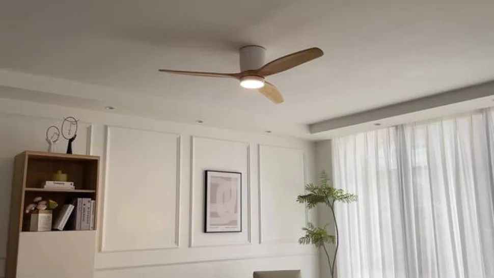 Lucande LED plafondventilator Faipari, wit, DC, stil, 132cm