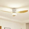 Lucande LED plafondventilator Kayu, wit, DC, stil, 132 cm