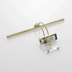 Lucande LED schilderij verlichting Dimitrij, gebogen, messing, metaal