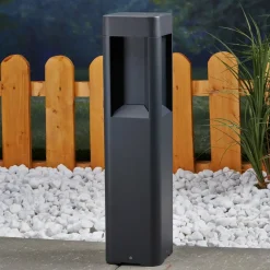 Lucande LED sokkellamp Annika, antraciet, metaal, 50 cm