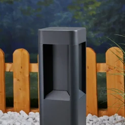 Lucande LED sokkellamp Annika, antraciet, metaal, 50 cm