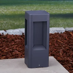 Lucande LED sokkellamp Annika, antraciet, metaal, 30 cm