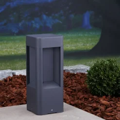 Lucande LED sokkellamp Annika, antraciet, metaal, 30 cm