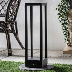 Lucande LED sokkellamp Carlota, 50 cm, antraciet, aluminium