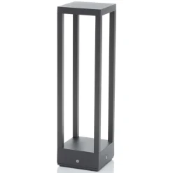 Lucande LED sokkellamp Carlota, 50 cm, antraciet, aluminium