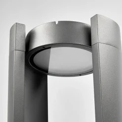 Lucande LED sokkellamp Dylen, grijs, metaal, 50cm, IP65