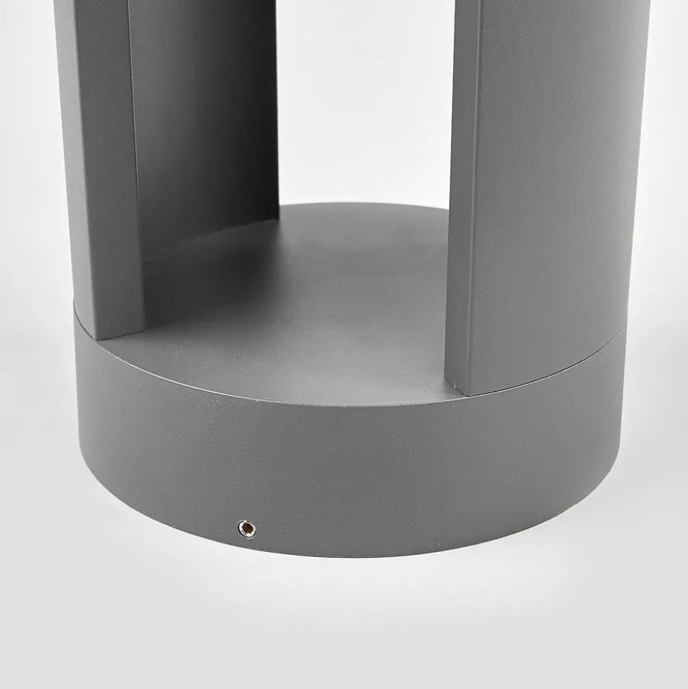 Lucande LED sokkellamp Dylen, grijs, metaal, 50cm, IP65