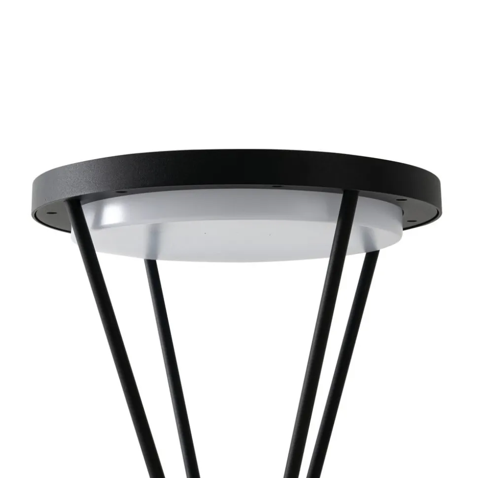 Lucande LED sokkellamp Elario, 44 cm, zwart, sensor