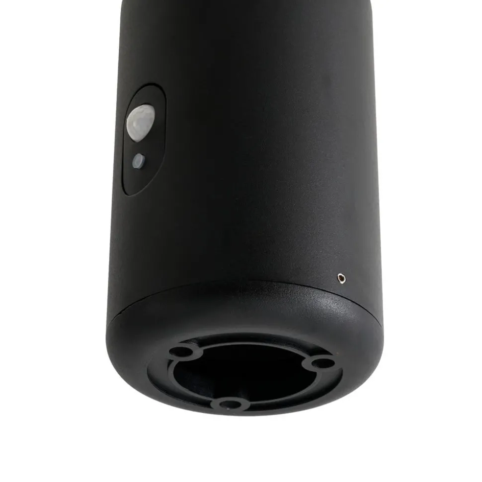 Lucande LED sokkellamp Elario, 44 cm, zwart, sensor