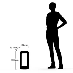 Lucande LED sokkellamp Habsa, 30 cm, antraciet, metaal