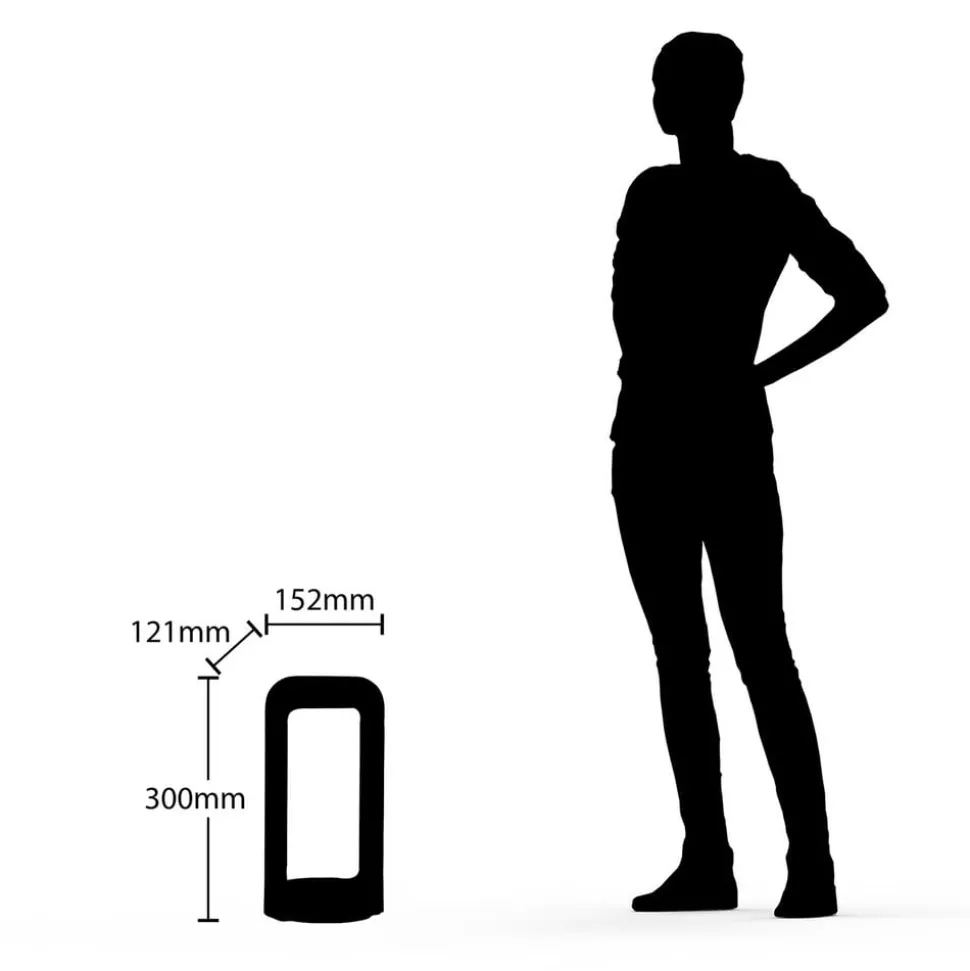 Lucande LED sokkellamp Habsa, 30 cm, antraciet, metaal