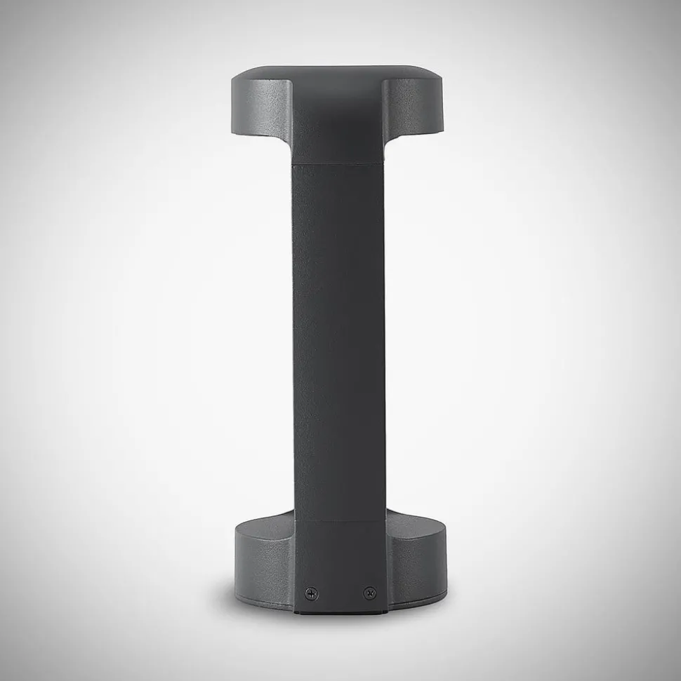 Lucande LED sokkellamp Habsa, 30 cm, antraciet, metaal