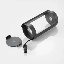 Lucande LED sokkellamp Habsa, 30 cm, antraciet, metaal