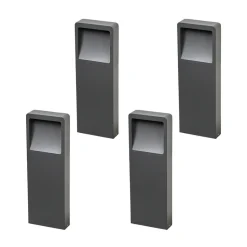 Lucande LED sokkellamp Leya, 4, 35cm, antraciet, IP54