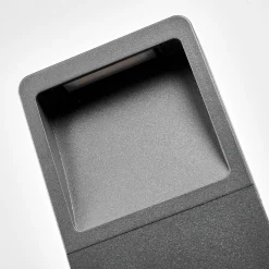 Lucande LED sokkellamp Leya, 35 cm, antraciet, metaal, IP54