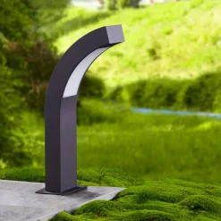 Lucande LED sokkellamp Lennik, 40 cm, antraciet, metaal