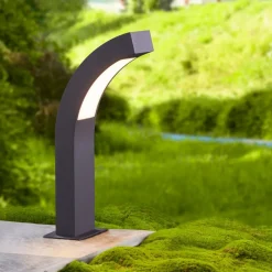 Lucande LED sokkellamp Lennik, 40 cm, antraciet, metaal