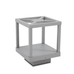 Lucande LED sokkellamp Lealan, grijs, metaal, 23 cm, IP54