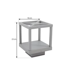 Lucande LED sokkellamp Lealan, grijs, metaal, 23 cm, IP54