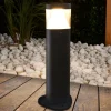 Lucande LED sokkellamp Milou, hoogte 30 cm, antraciet, aluminium