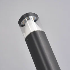 Lucande LED sokkellamp Milou, hoogte 30 cm, antraciet, aluminium