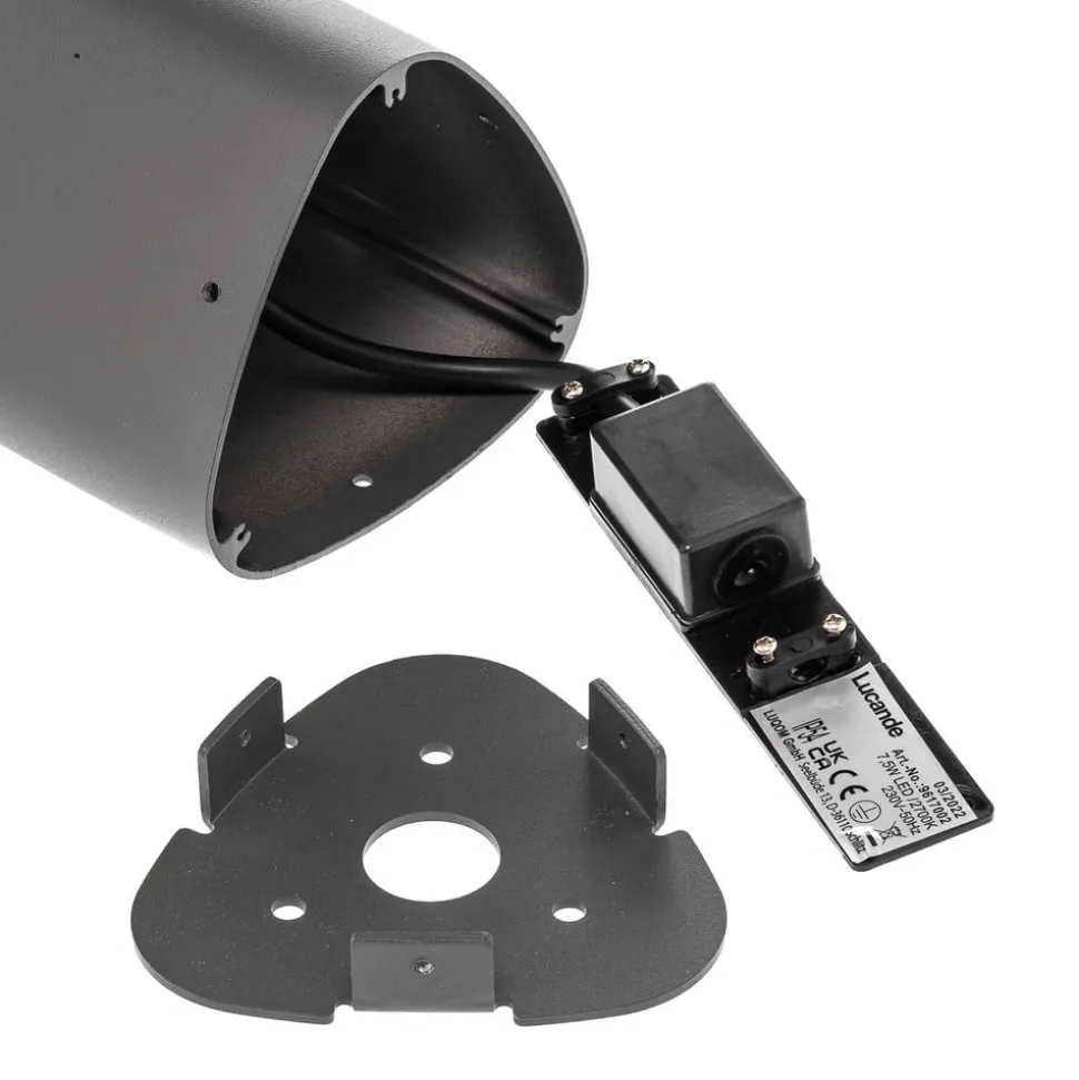 Lucande LED sokkellamp Pirron, 50 cm, driehoekig, IP54