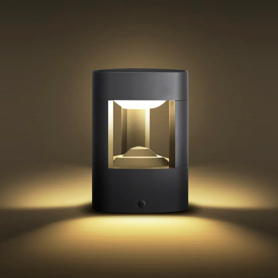 Lucande LED sokkellamp Pirron, 20 cm, driehoekig, IP54