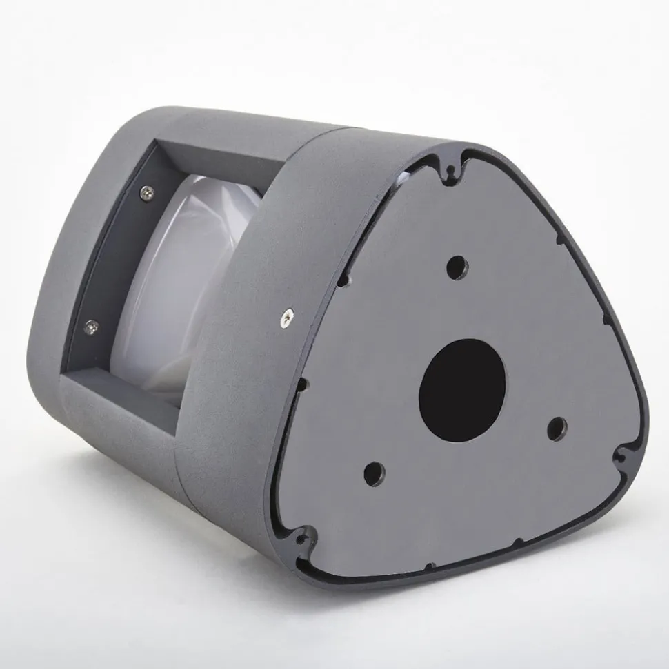 Lucande LED sokkellamp Pirron, 20 cm, driehoekig, IP54