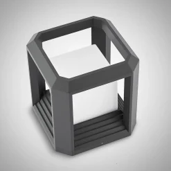 Lucande LED sokkellamp Serenella, antraciet, metaal, 27cm