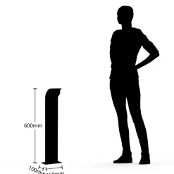 Lucande LED sokkellamp Tinna, 60 cm, antraciet, IP65