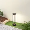 Lucande LED solar padlamp Nilea, Ø 16 cm, zwart, sensor