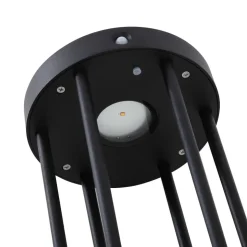 Lucande LED solar padlamp Nilea, Ø 16 cm, zwart, sensor