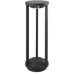 Lucande LED solar padlamp Nilea, Ø 16 cm, zwart, sensor