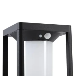 Lucande LED solar padverlichting Nilea, 50 cm, zwart, sensor