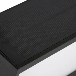 Lucande LED solar wandlamp Dava, 14 cm hoog, aluminium, sensor