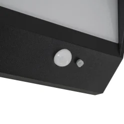 Lucande LED solar wandlamp Dava, 14 cm hoog, aluminium, sensor