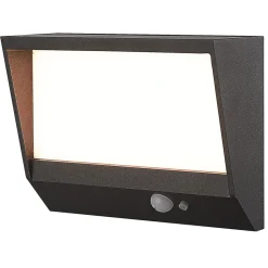 Lucande LED solar wandlamp Dava, 14 cm hoog, aluminium, sensor