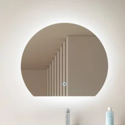 Lucande LED spiegel Celestiel, halfrond, CCT, Ø 50 cm