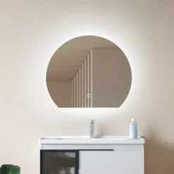 Lucande LED spiegel Celestiel, halfrond, CCT, Ø 50 cm