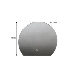 Lucande LED spiegel Celestiel, halfrond, CCT, Ø 50 cm