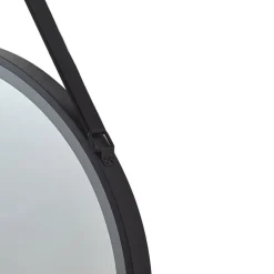 Lucande LED spiegel Lelin, Ø 45 cm, zwart, aluminium, CCT