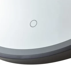 Lucande LED spiegel Lelin, Ø 45 cm, zwart, aluminium, CCT