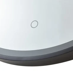 Lucande LED spiegel Lelin, Ø 60 cm, zwart, aluminium, CCT