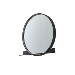 Lucande LED spiegel Miren, zwart, aluminium, CCT, plank