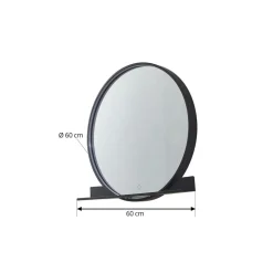 Lucande LED spiegel Miren, zwart, aluminium, CCT, plank