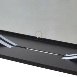 Lucande LED spiegel Miren, zwart, aluminium, CCT, plank